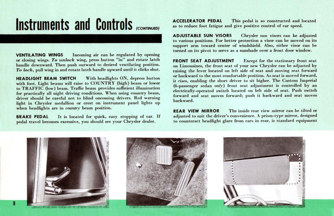 1954 Chrysler Owners Manual Page 4